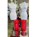 QUATTRO MANICHINI MEZZO BUSTO DONNA CON PIEDISTALLO